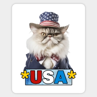 Patriotic Persian Cat Sticker